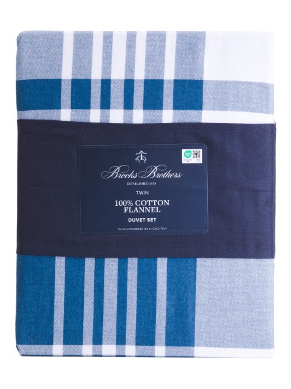 🔥🔥BROOKS BROTHERS Plaid Duvet Set — blue and white